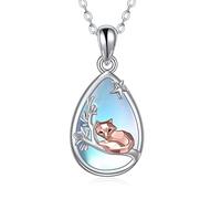 RVHAOODI Moonstone Fox Collier, Pierre de lune simulée