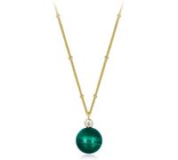 RVHAOODI Necklace,S925 SterlingFor Women Elegant Zircon NaturalMalachite Vintage Ethnic Style Gift Jewelry For Girls