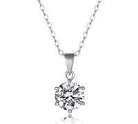 RVHAOODI Necklaces for women Sterling Chain Pendant Necklace Solitaire D Color VVS1 diamond Real Necklace, Sterling, Moissanite