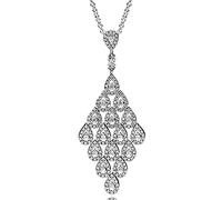 RVHAOODI Necklaces Pendant Feathers Knotted Heart Shards of Sparkle Logo ?Signature Necklace ?Women Vintage Jewelry Long Necklaces Handmade (Gem Color : B, Length : 60cm)