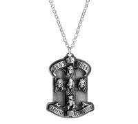 RVHAOODI New For Trendy 2025 Rock Band Necklace N Roses Skull Pendant Necklace Metal Tag Dog Neck Lace Jewelry Gift Jewelry Fashion Accessories Creative Gift