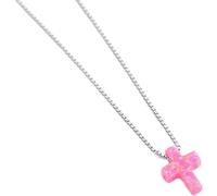 RVHAOODI New n Cross Opal Genuine 925 SterlingBlue Stone Cross Charm Opal Rosary