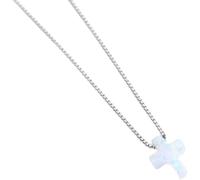 RVHAOODI New n Cross Opal Genuine 925 SterlingBlue Stone Cross Charm Opal Rosary
