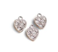 RVHAOODI Ornaments 10pcs 10 * 13.0Mm Small Crystal Love Heart Charms for Making Color Charms Pendants Necklaces Sculpture