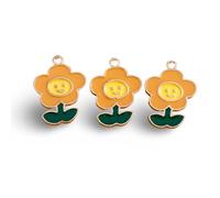 RVHAOODI Ornaments 10pcs 18x20mm Flower Charms Pendants for Making D.I.Y Necklaces Bracelets Findings Sculpture
