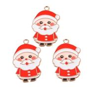 RVHAOODI Ornaments 10pcs Claus Charms Snowman Charms Pendants for Making Necklace D.I.Y X'mas Gifts Craft Supplies, as pic, Metal, No Gemstone Sculpture