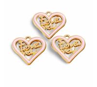 RVHAOODI Ornaments 10pcs Cute Love Heart Charms for Making Necklace Pendants D.I.Y s Supplies Sculpture