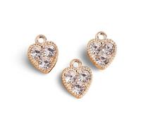RVHAOODI Ornaments 10pcs Delicate Crystal Love Heart Charm for Making Rhinestone Pendants D.I.Y Necklace s Supplies Sculpture