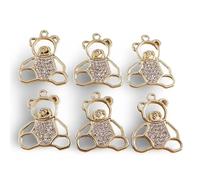 RVHAOODI Ornaments 4pcs/lot Cute Crystal Animal Charms Pearl Flower Heart Pendants for Making D.I.Y Necklaces Craft Supplies Sculpture