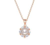 RVHAOODI Pearl & Crystal Pendant Necklace with Moissanite,Dainty Freshwater White Pearl Adjustable Chain Necklace,Timeless Jewelry for Women