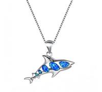 RVHAOODI pendant blue white fire opal for women fish necklace female wedding jewelry gift Made in China