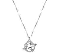 RVHAOODI Planets For Women Saturn Zirconia Chain Girlfriend Birthday Valentine's Day Gift Color: (Rose, Silver)
