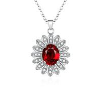 RVHAOODI Plated Necklace Set Necklaces Flower with Oval Cubic Zirconia Pendant Necklaces