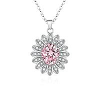 RVHAOODI Plated Necklace Set Necklaces Flower with Oval Cubic Zirconia Pendant Necklaces