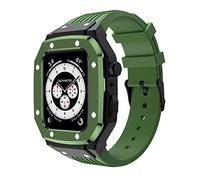 RVHAOODI Pour Band Case Series 8 45MM 44MM 42MM Modification Mod Kit Cadre Métal Bracelet Silicone Pour Iwatch 7 6 5 4 SE Série Mod Bracelet Cas