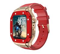 RVHAOODI Pour Band Case Series 8 45MM 44MM 42MM Modification Mod Kit Cadre Métal Bracelet Silicone Pour Iwatch 7 6 5 4 SE Série Mod Bracelet Cas