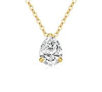RVHAOODI Real Necklace for Women, Yellow Square/Pear/Heart/Oval Cut Solitaire Diamond Pendant Necklace Valentines Day Christmas Gifts for Her Mom Girls, 16+2 Inch,