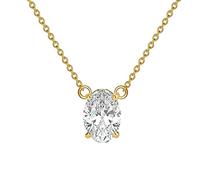 RVHAOODI Real Necklace Square/Oval/Heart/Pear Cut Solitaire Simulated Diamond Pendant Necklace for Women Girls Birthday Valentines Day Gifts, 16-18 Inch, Moissanite