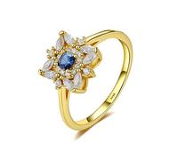 RVHAOODI Sapphire Moissanite GemEngagement 18k Yellow Luxury For Fine Jewelry