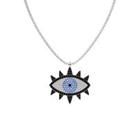 RVHAOODI Silver Black Eye for Women Men Good Luck Vintage Jewelry Protection Birthday Gifts Family Friends