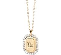 RVHAOODI Silver Necklace,Zodiac Signs Elegant Ladies Ancient Symbols Zirconia Choker Horoscope Square Jewelry For Girls Birthday Present