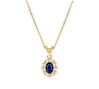 RVHAOODI Silver Plated Oval Blue Zircon Necklace, Delicate Shiny Stackable Light Jewelry Gift