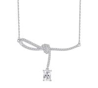 RVHAOODI Simple 1ct Moissanite Necklace for Women Radiant Cut D Color Lab Created Pendant Perfect for Daily Wear Parties Wedding