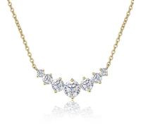 RVHAOODI Simple 2.8CT Moissanite Necklace for Women Cut D Color Lab Created Pendant Perfect for Daily Wear Parties Wedding