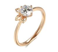 RVHAOODI Simple Fashion Bride Wedding Ring For Women 585 Rose Natural Zircon Cute Finger Rings Romantic Gift For Girlfriend