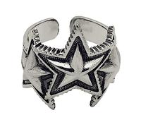 RVHAOODI Simple Yet Chic Pentagram Open Ring Gothic Finger Ring Festive Accessory Easy to Care