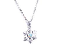 RVHAOODI snowflake pendant white blue opal necklaces for women wedding jewelry 925 necklace