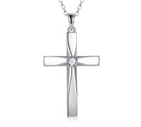 RVHAOODI Solid Cross Necklace for Women, Delicate Simple Cross Pendant Necklace Religious Jewelry for Girl Wife Mom