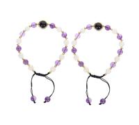 RVHAOODI Stretchable Beaded 2pcs Moonstone Fine Lovers Decorative Stone Gemstone Beaded