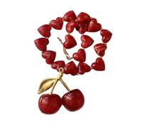 RVHAOODI Stylish Acrylic Cherrys Pendant Necklace for Ladies' Parties and Everyday Wear