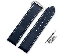 RVHAOODI Suitable For Omega Watchband 20mm 22mm Silicone Watch Band With Folding Clasp Curved End WristRubber Straps