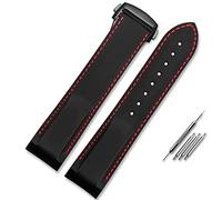 RVHAOODI Suitable For Omega Watchband 20mm 22mm Silicone Watch Band With Folding Clasp Curved End WristRubber Straps