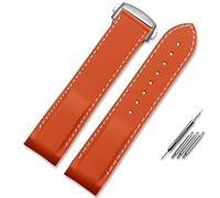 RVHAOODI Suitable For Omega Watchband 20mm 22mm Silicone Watch Band With Folding Clasp Curved End WristRubber Straps