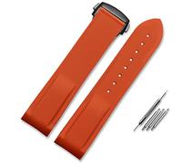 RVHAOODI Suitable For Omega Watchband 20mm 22mm Silicone Watch Band With Folding Clasp Curved End WristRubber Straps