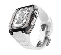 RVHAOODI Ultra 49 mm Glacier transparent + bracelet de montre en caoutchouc, pour 8 7 6 5 4 SE 45 mm 44 mm 49 mm Kit de modification