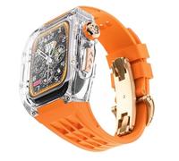RVHAOODI Ultra 49 mm Glacier transparent + bracelet de montre en caoutchouc, pour 8 7 6 5 4 SE 45 mm 44 mm 49 mm Kit de modification