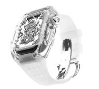 RVHAOODI Ultra 49 mm Glacier transparent + bracelet de montre en caoutchouc, pour 8 7 6 5 4 SE 45 mm 44 mm 49 mm Kit de modification