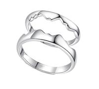 RVHAOODI Unique 2pcs Couple Ring Set Stylish Couple Jewelry Romantic Finger Decorations Present for Lovers