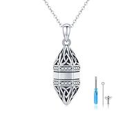 RVHAOODI urne funéraire en argent sterling 925 avec pendentif urne celtique et nœud celtique souvenir souvenir funéraire bijoux pour homme et femme, 25 * 11,5 MM, Argent sterling, Zircone cubique