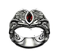 RVHAOODI Vintage Angel Wing Arrow Ring for Men Inlaid Acrylic Zircon Hip Hop Rock Party Men's Ring Jewelry Accessories Anillos