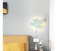RVHAOODI Wall Lamps Lights LED Cartoon with Pull Cord Switch with Remote Control Dimmable USB Rechargeable Iron Acrylic for Living Room Decoration (D White)