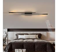 RVHAOODI Wall Lamps Lights LED Indoor with Remote Control Dimmings Modern Design Decorative Aluminium for Bedroom Living Room Corridor (Black 90cm)