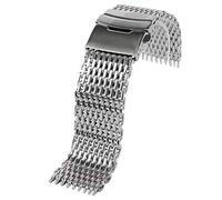 RVHAOODI Watch Strap Silver 18mm/20mm/22mm/24mm Stainless Steel Band Mesh Watch Strap Bracelet Bracelet (Size : 22mm)