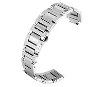RVHAOODI Watch Strap Silver Stainless Steel Strap 8Mm 11Mm 12Mm Button Concealed Clasp Replacement Bracelet Accessories /18 * 11Mm/Silver