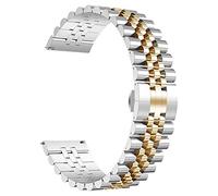 RVHAOODI Watch Strap Suitable for Width 18 Mm 20 Mm 22 Mm 24 Mm Stainless Steel Metal Strap Safety Buckle Replacement Bracelet/Silver/18Mm