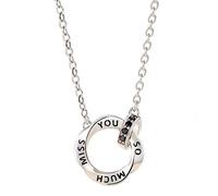 RVHAOODI Women's Round Interlocking Silver Rose/Silver, Couples Clavicle Chain Jewelry,rose